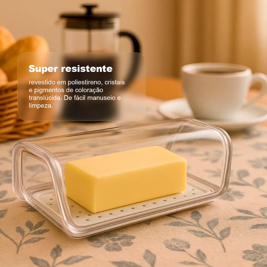 Manteigueira UZ – Alta Transparência 100% Reciclável Sem BPA