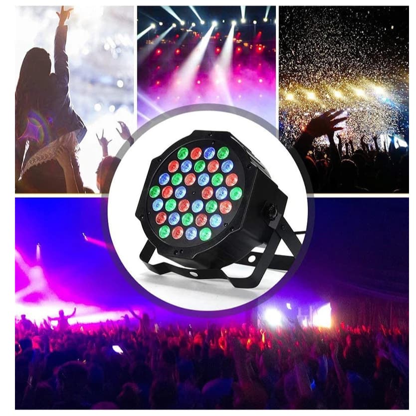 Canhão De Luz Refletor 36 LEDs RGB Jogo De Luz Triled Strobo Projetor Eventos DJ Show Iluminação