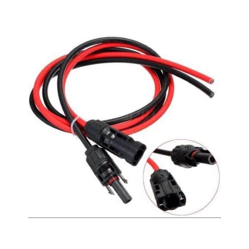 Cabos Solar 6mm² Com Conector Mc4 Montado 3m Preto e  3m Vermelho