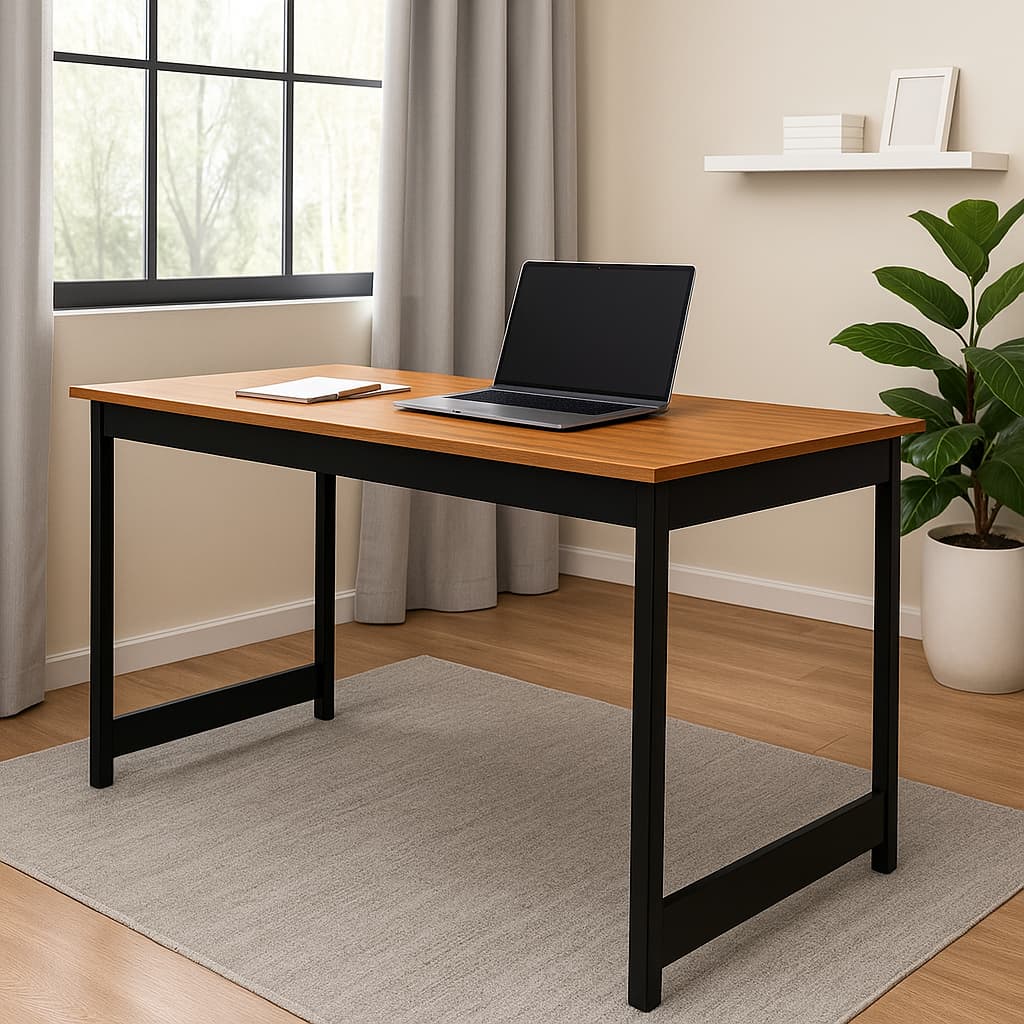 Mesa de Trabalho 120cm – Estrutura de Aço e Tampo MDP em Cores Variadas