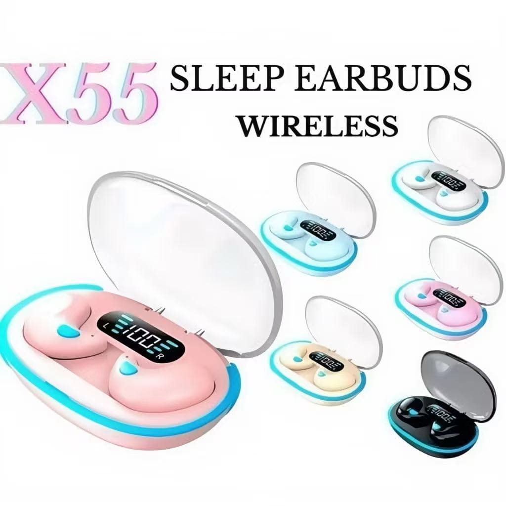 X55 Fones De Ouvido Para Dormir Mini Sem Fio Trabalho TWS Bluetooth Estéreo Com Microfone HD À Prova D'água