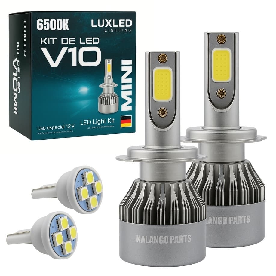 Par Lâmpadas Led V10 20000 Mil Lumens + T10 Led H1 H3 H4 H7 H11 H13 H16 H27 HB3 HB4 - Lâmpadas