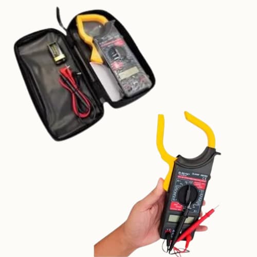 Alicate Amperimetro Digital B-Max Ferramenta Portatil Com Bateria e Estojo Voltimetro