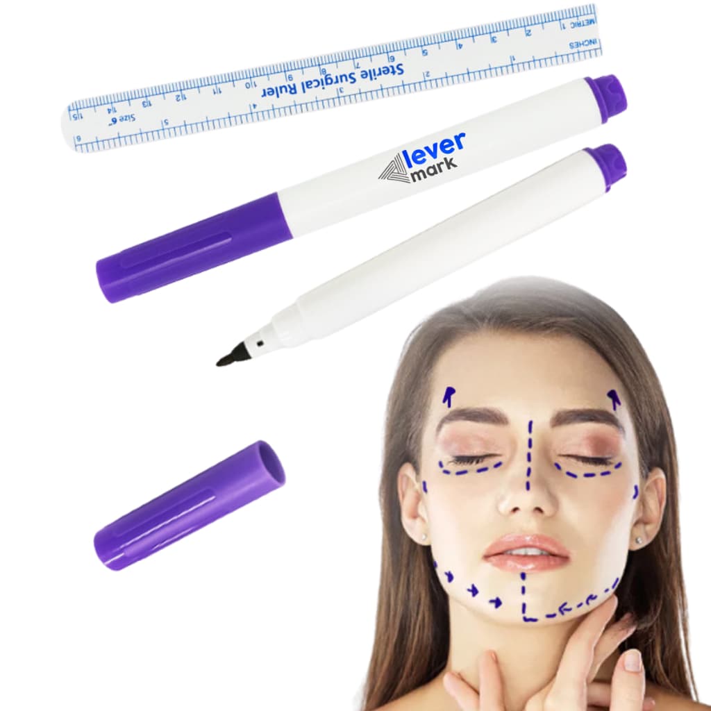 Caneta Cirúrgica Marcador de Pele Esterilizada Alta Qualidade + Brinde Régua