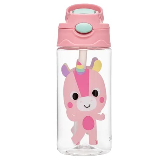 Garrafinha Buba Tritan Infantil Escolar 450 Ml Passeio Cor Rosa Unicórnio