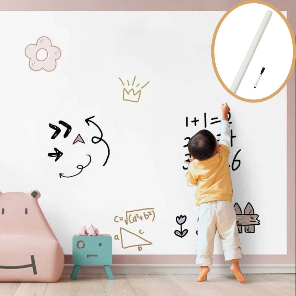 Papel Parede Adesivo Lousa Quadro Branco ou Preto Desenho Estudo Divertido Criança 2 Metros