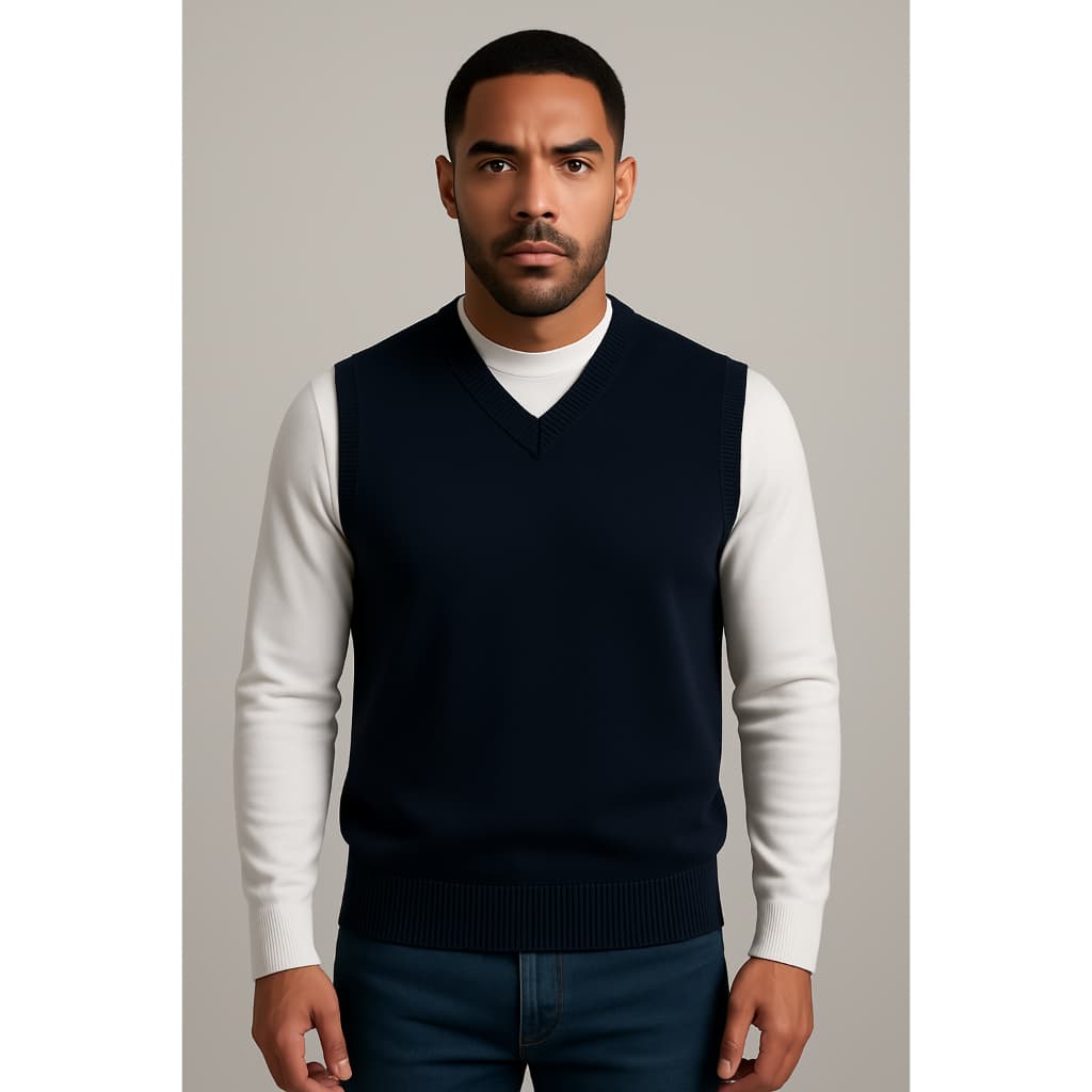 Colete Masculino Tricô Social Inverno Elegante Casual Lã Quente P M G GG Diversas Cores Moda Clássica Look Atual