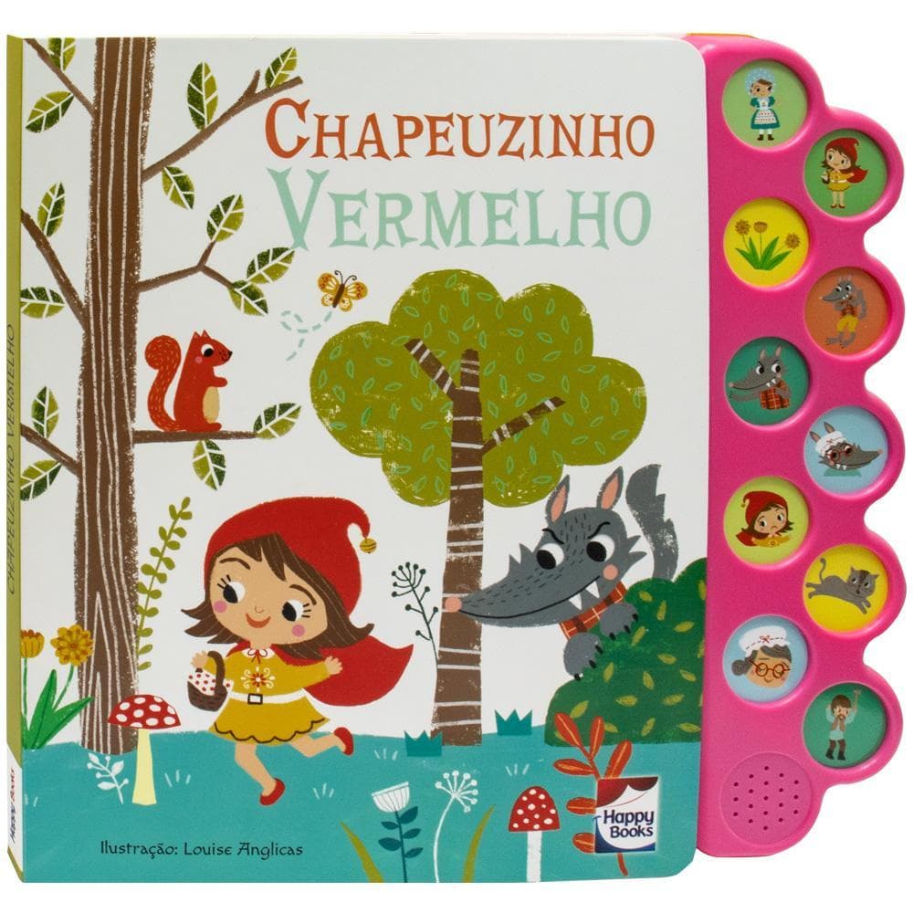 Livro Infantil Sonoro Coleção Encantos Sonoros Histórias Contos de Fadas Didático Educativo