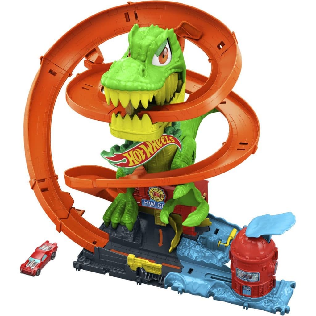 Hot Wheels Pista City Nêmesis T-Rex e Quartel de Bombeiros
