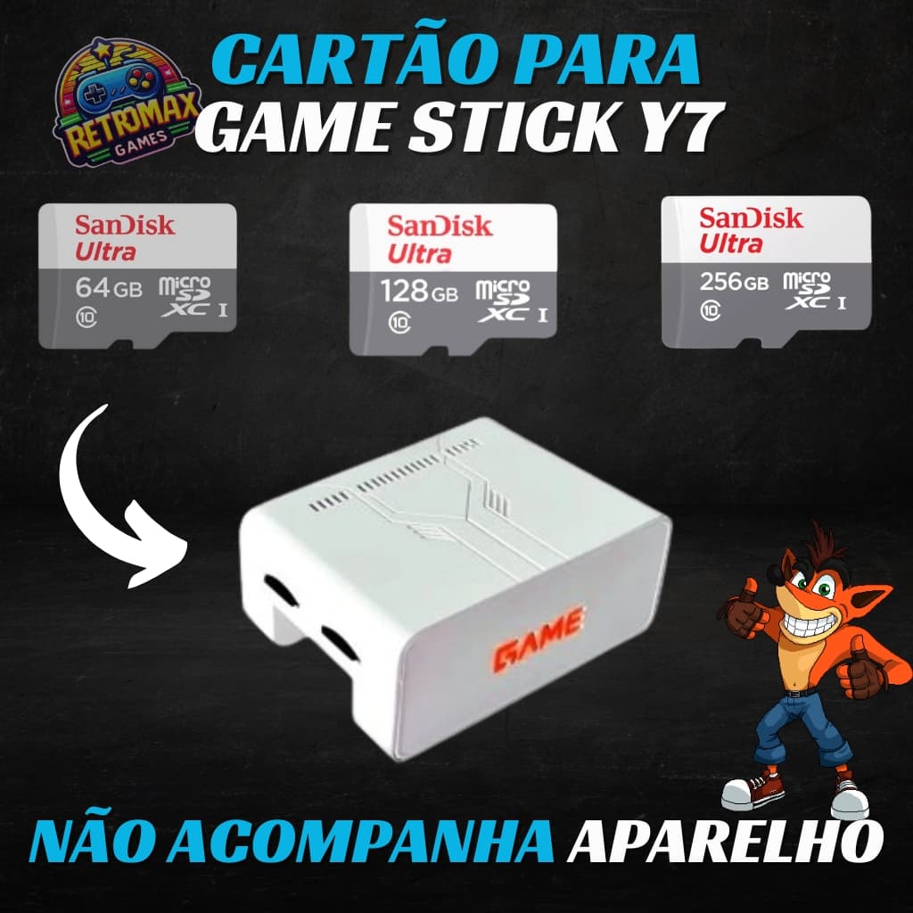 Cartão de Memória para Game Stick Y7 e X7 Atualizado