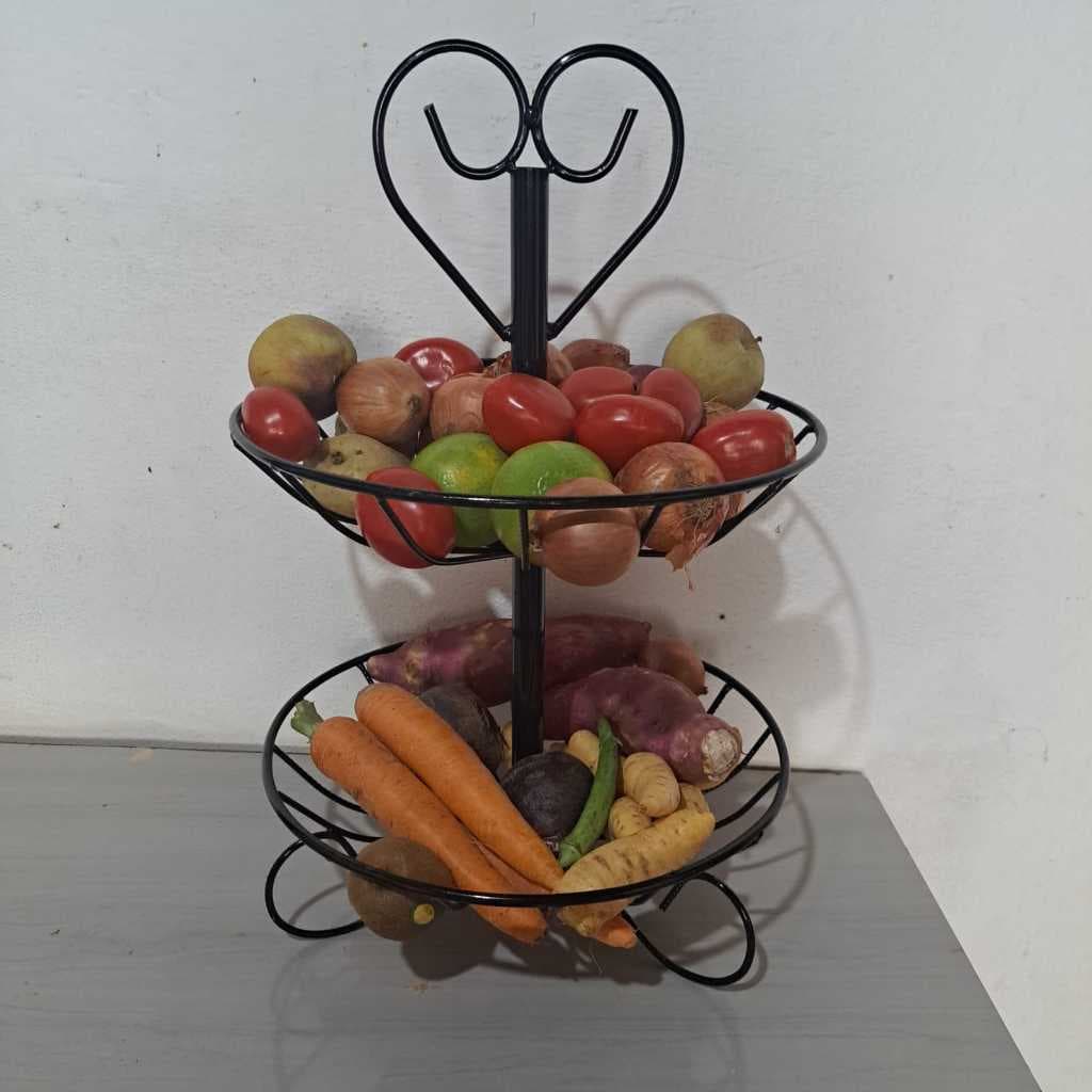 Fruteira De Mesa 2 Andares Cesta Decorativa Mesa Cozinha