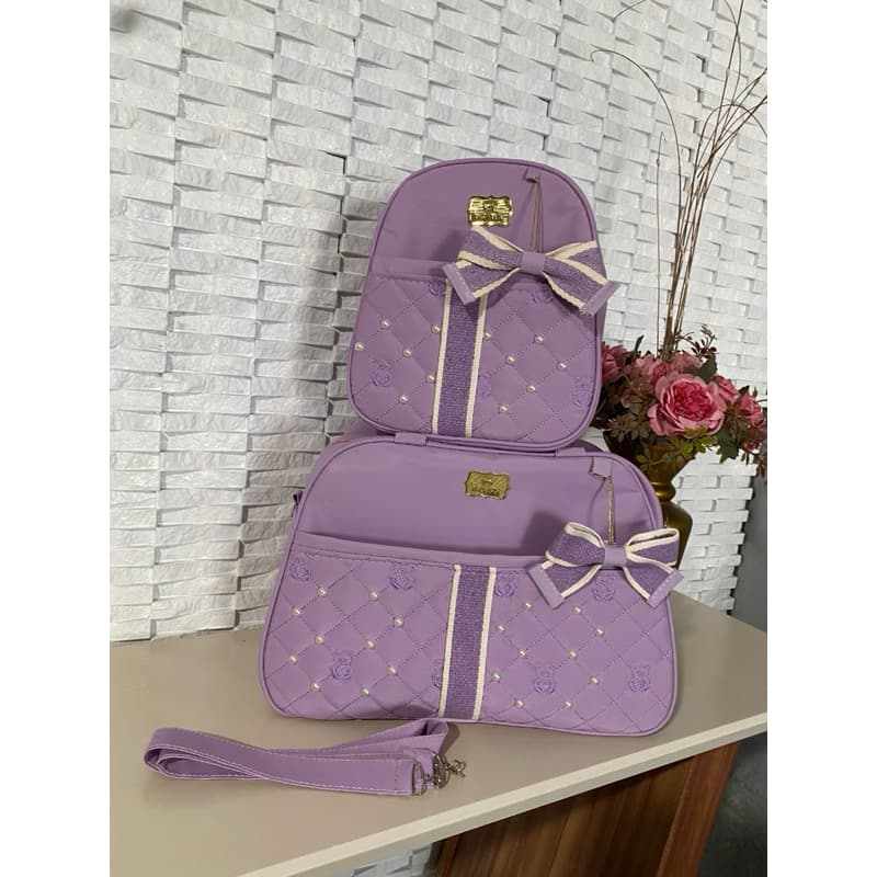 bolsa maternidade kit com 2 peças com mochila de costa de pérolas, ENVIO IMEDIATO.