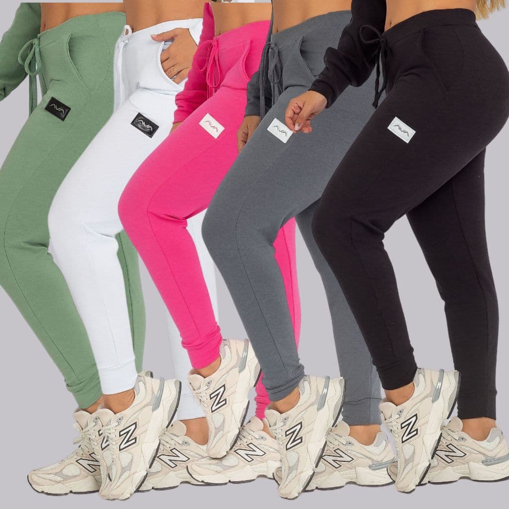 Calça Jogger Feminina Moletom Inverno Comfy Moletinho AVA Fitness