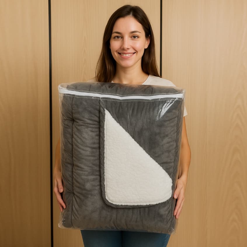 Cobertores KING size FOFÃO Grosso EMBALAGEM ZIPER Coberdrom Gigante lã de ovelha Com Sherpa