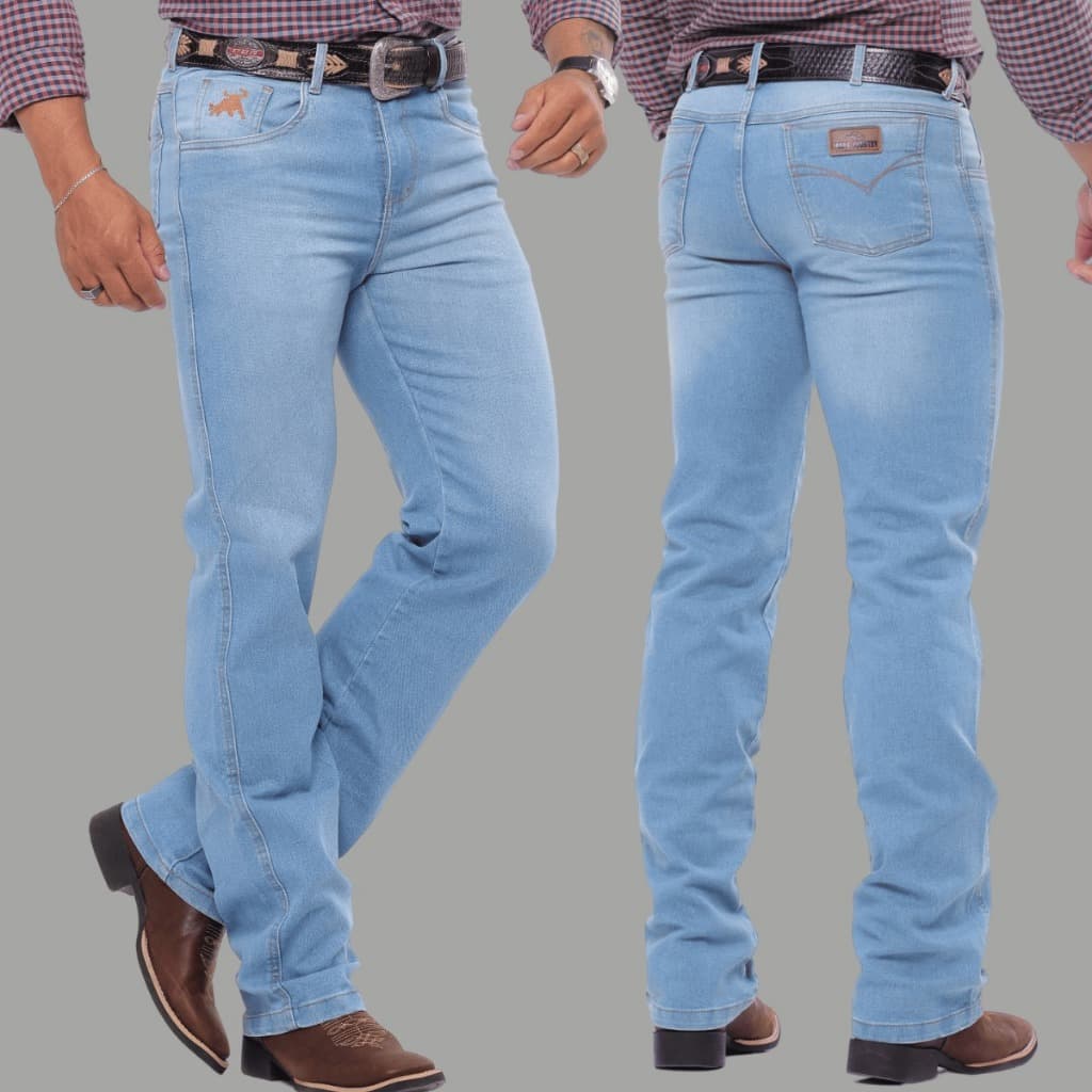 Calça MASCULINA TRADICIONAL Rodeio COUNTRY Boiadeiro Jeans Grosso com Elastano Texana
