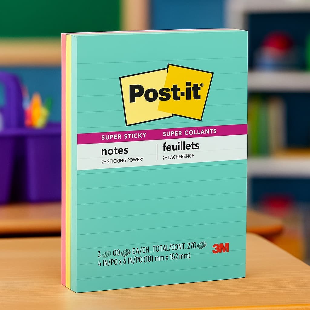 Bloco Post-it® de Notas Super Adesivas 101x152mm 3 Cores c/ 270 fls
