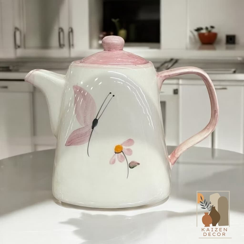 Chaleira De Cerâmica Bule Grande Chá Xícara Louça Cerâmica Decorativa 1L