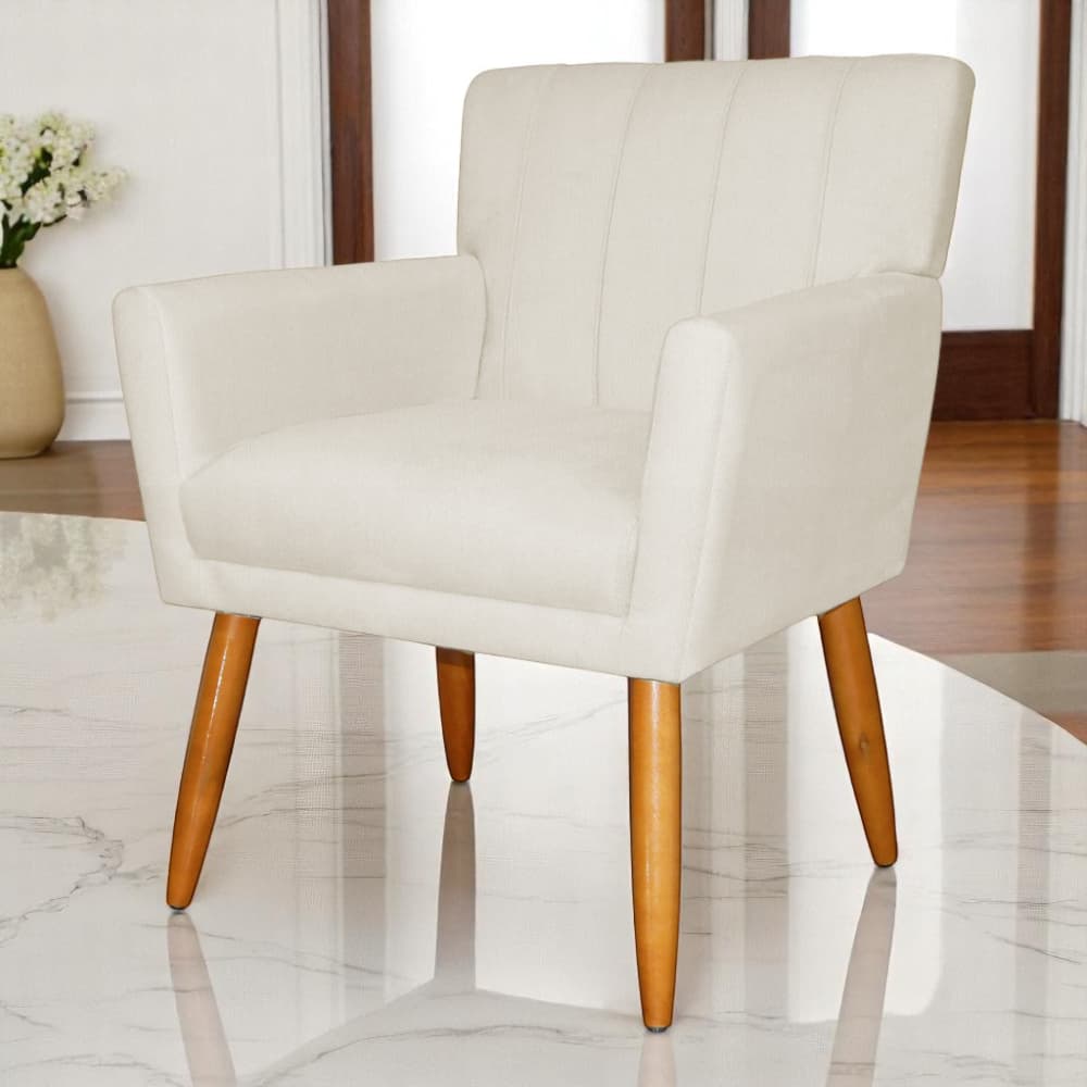 Poltrona Escritório Reforçada Decorativa Sala Estar Madeira