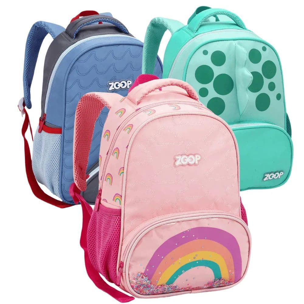 Mochila Escolar Infantil Menino Ou Menina Dinossauro Tubarão Arco-íris Seanite Melhor Oferta