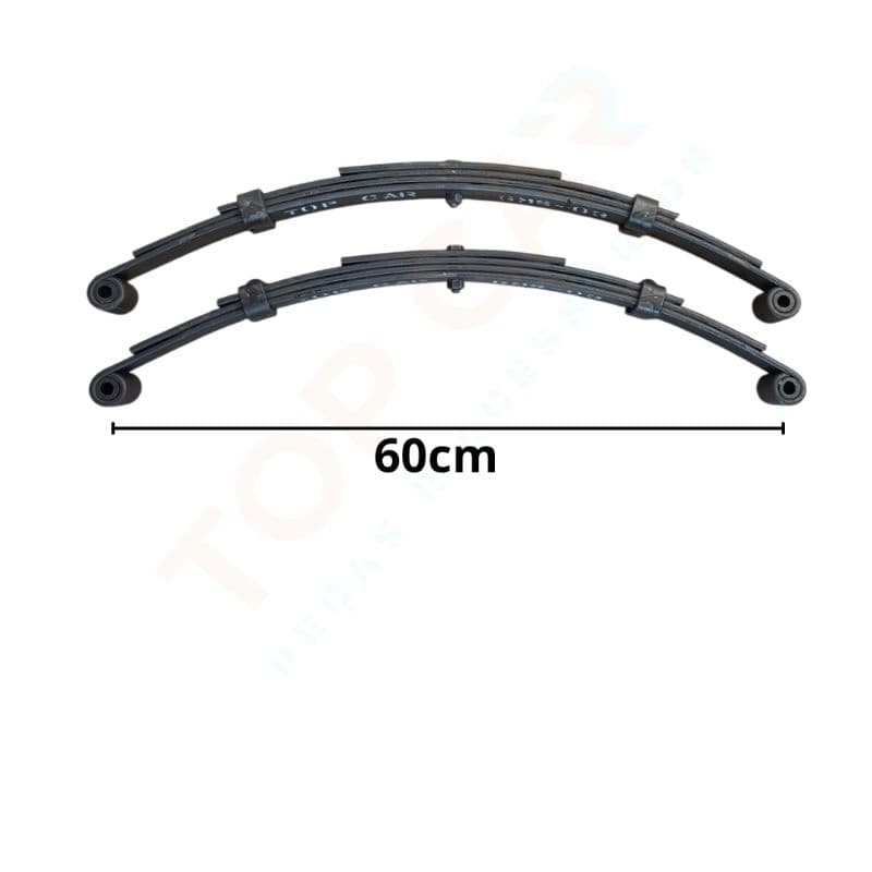 2 unid de feixe de molas com 4 laminas 60cm 550kg para carretinhas reboques trailer engates food truck carreta peças