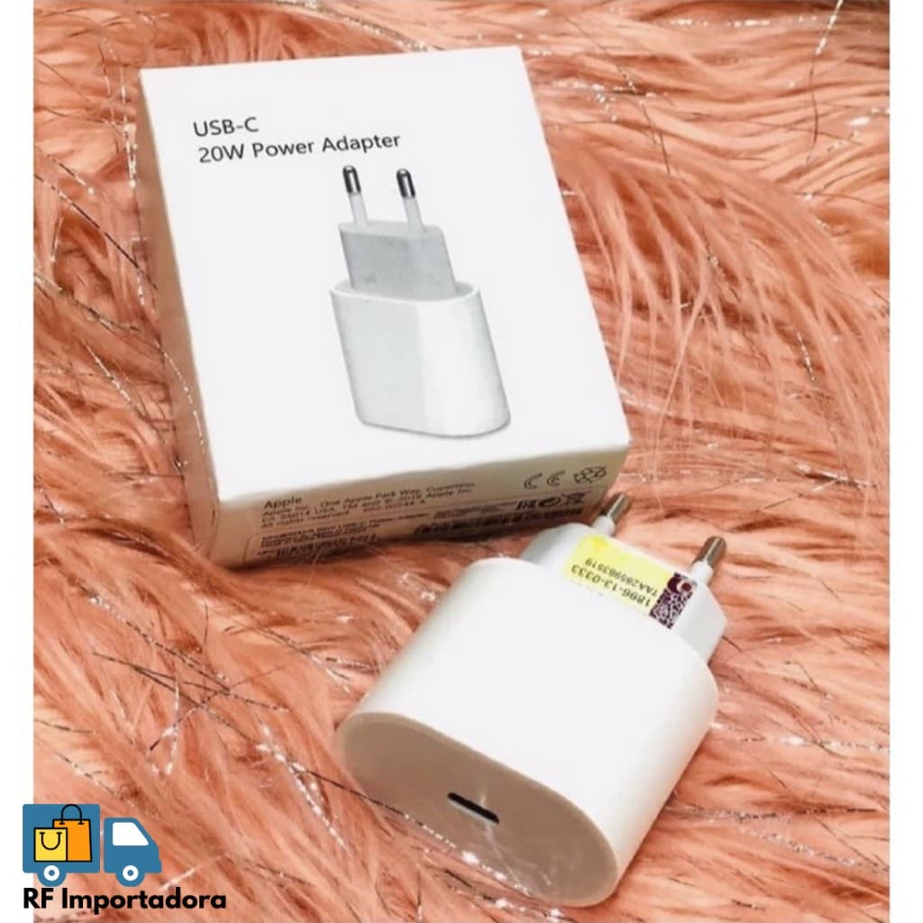 Fonte Carregador 20W Rápido USB Cabo Tipo C Para Iphone
