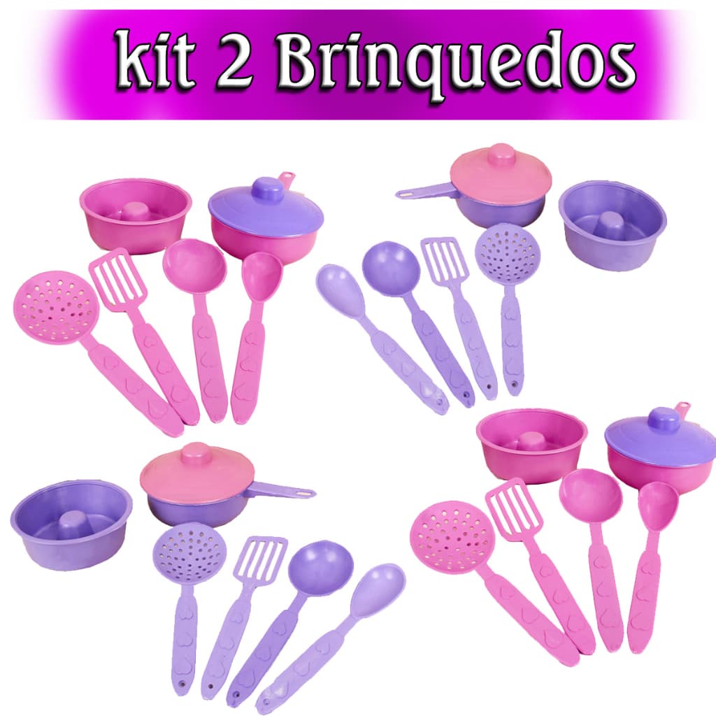 COMBO 2 UNIDADES SONHO DE COZINHA  Kit 7 peças Brinquedo Panelinha E Talheres