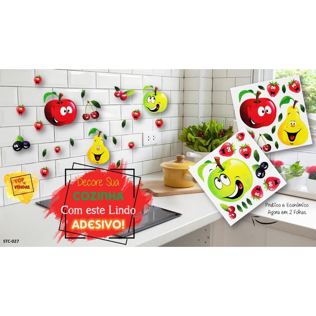 Adesivo Decorativo de Frutas | Colorido, Divertido e Versátil