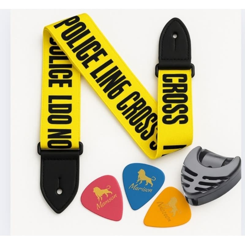 Correia para guitarra ou violão com acessórios