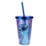 Copo De Plástico Canudo Stitch Azul 450ml - Disney