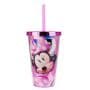 Copo De Plástico Canudo Minnie Rosa 450ml - Disney