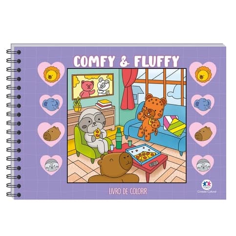 Livro de colorir com capa holográfica - Comfy And Fluffy Purple
