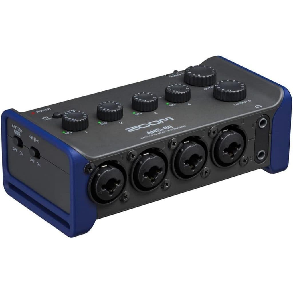 Direto do Japão ZOOM AMS-44 Interface de áudio preta compatível com Windows/Mac/iOS/Android 4 entradas/4 saídas Nova