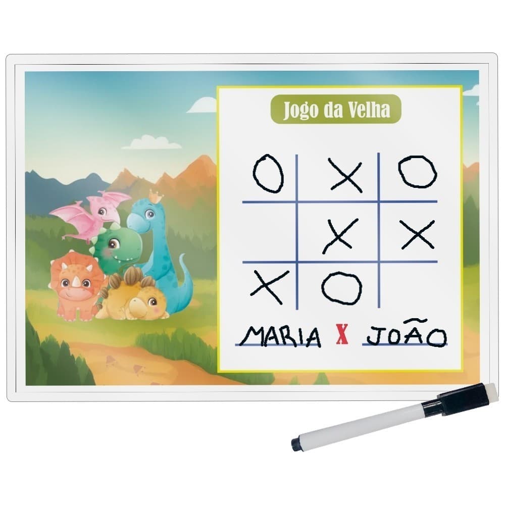 50 Lembrancinhas Festa Infantil Jogo Da velha Dino Bayb Aniversario Mimo Criançada Pronto Para Envio