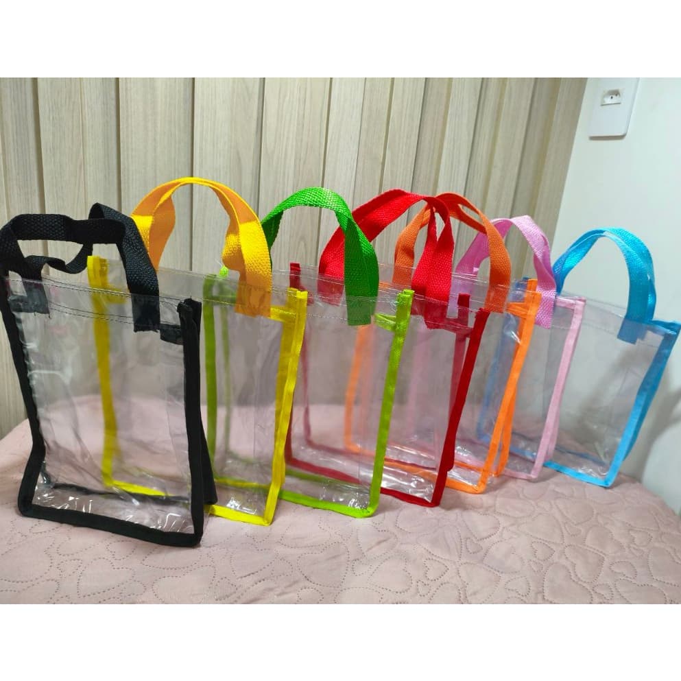 kit com 10 Sacola cristal para festas lembrancinha