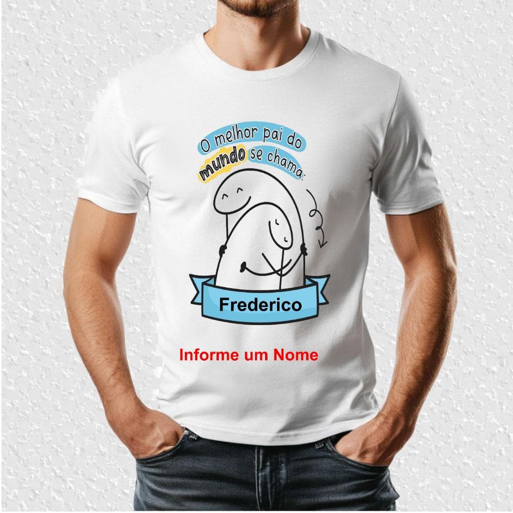 Bella Gis Camiseta Personalizada Dia dos Pais Flork Frases Animadas Divertidas Papai Melhor Pai