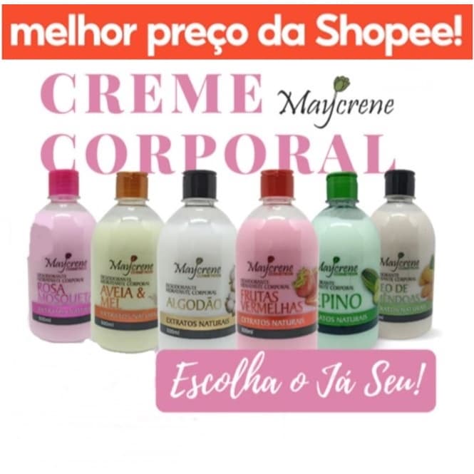 Kit 3 Desodorante Hidratante Corporal 500ml - Rosa Mosqueta, Frutas Vermelhas, Algodão Top