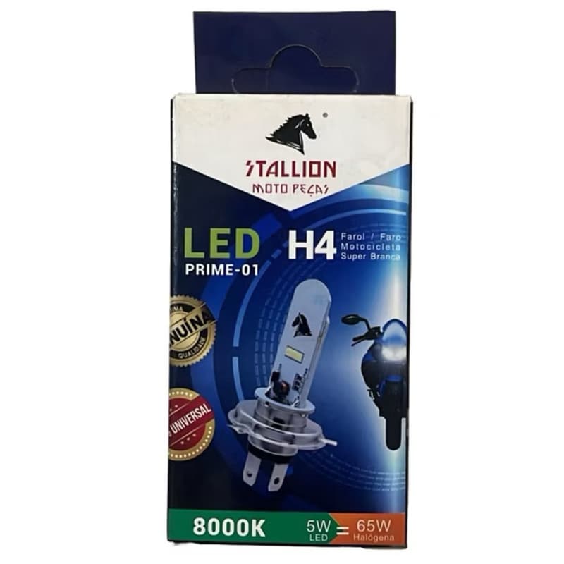 Led Lampada H4 Moto Carro 8000k Cavalinho Efeito Xenon Azul