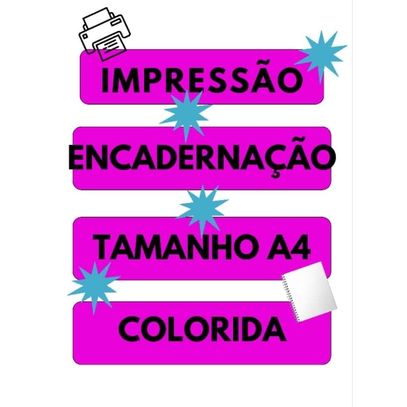 Impressão de Apostila com até 180 Páginas Impressas Colorida