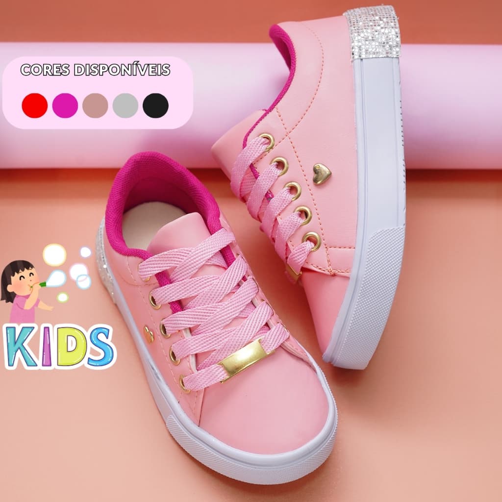 Tênis Menina Infantil Ultra Rosa Leve Escolar e Casual 25 ao 36 Envio Grátis
