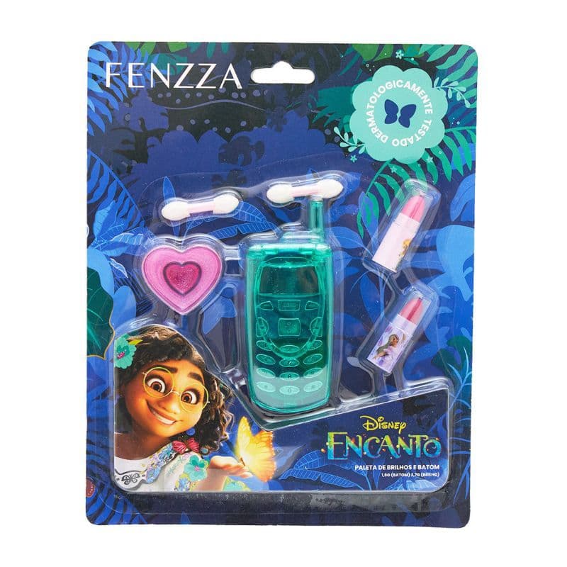 Maquiagem Infantil Paleta Gloss ,Batom e Sombra Celular Brinquedo infantil Teen Encanto Fenzza Boneca