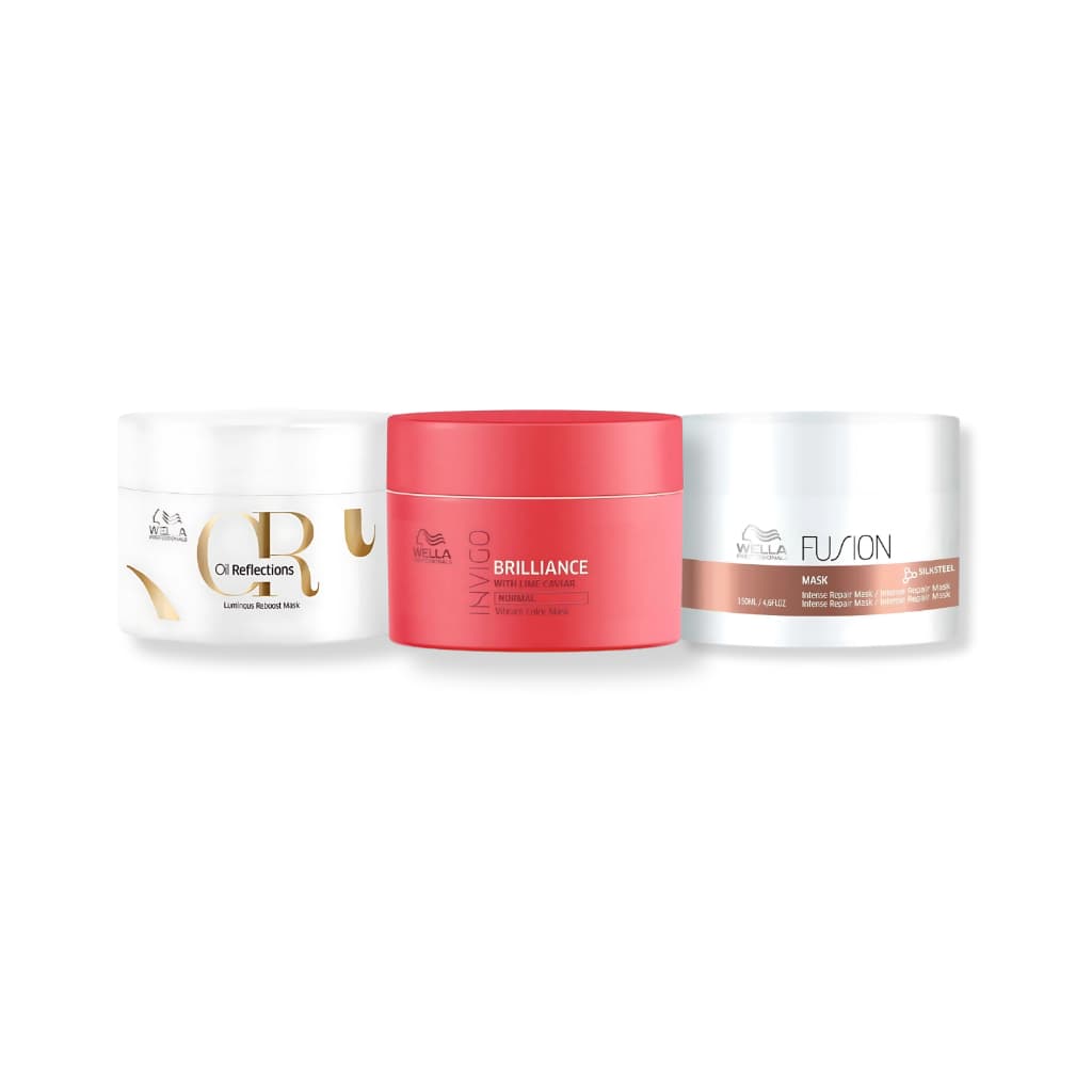 Kit Wella - ( Máscara Color Brilliance 150g , Máscara Fusion 150g e Máscara Oil Reflections 150g)