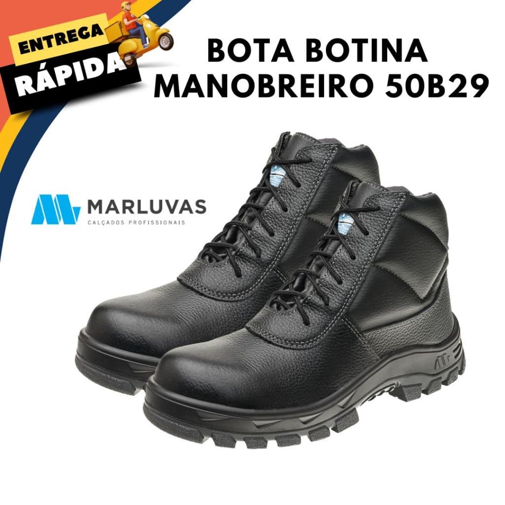 Marluvas 50B29 Botina Bota Manobreiro Bidensidade Segurança Bico Composite Conforto Premium