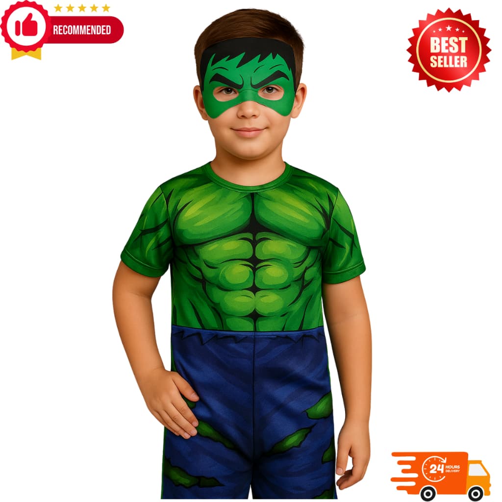 Fantasia  Hulk infantil Heróis Com Máscara Envio Rápido