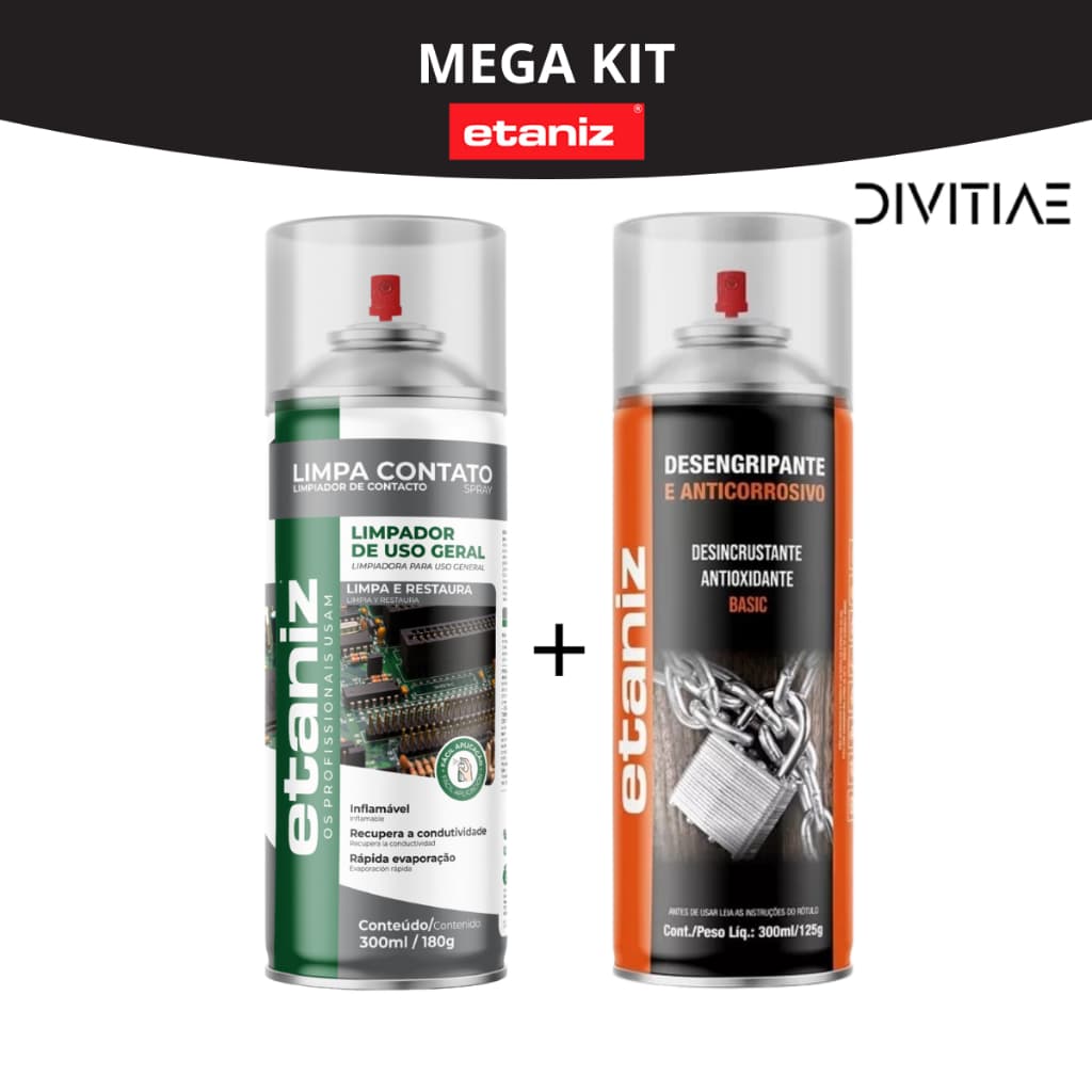 Kit Desengripante Etaniz 300ml + Limpa Contato Etaniz 300ml
