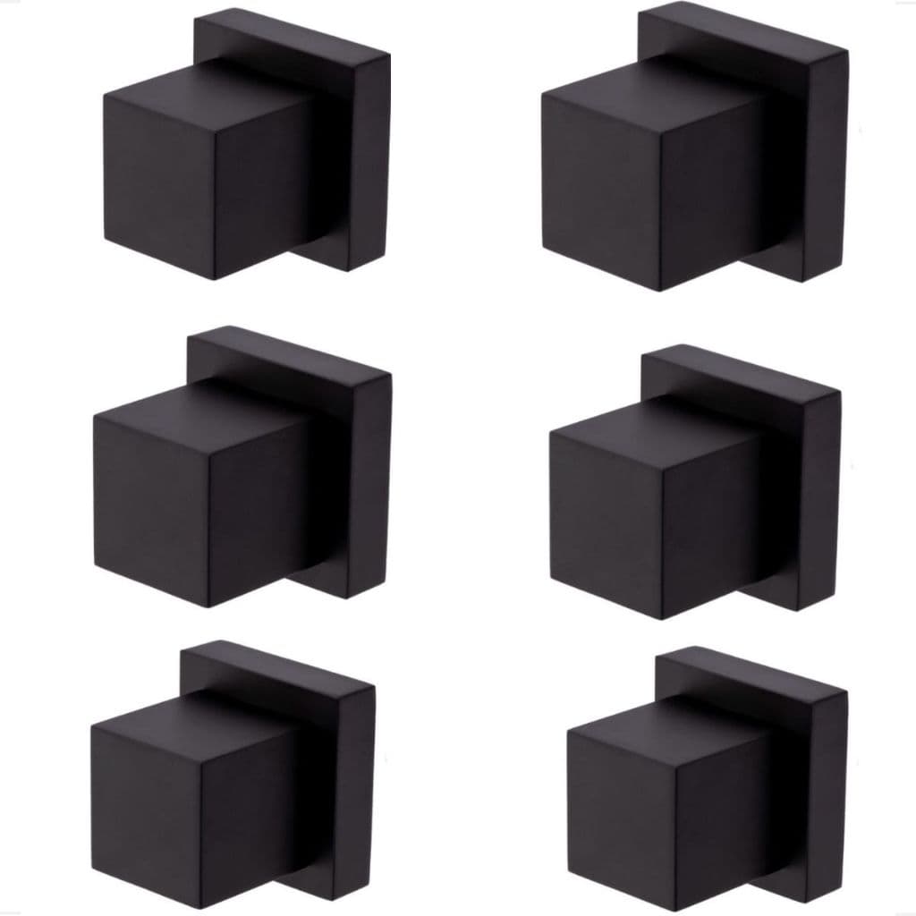 Kit 6 Acabamento Registro Quadrado Metal Padrão Deca Preto