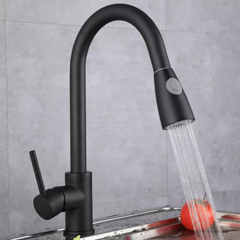 Torneira de Cozinha Flexível em Inox Escovado – Misturador com 2 Jatos, Rotação 360°, Instalação em Mesa ou Bancada