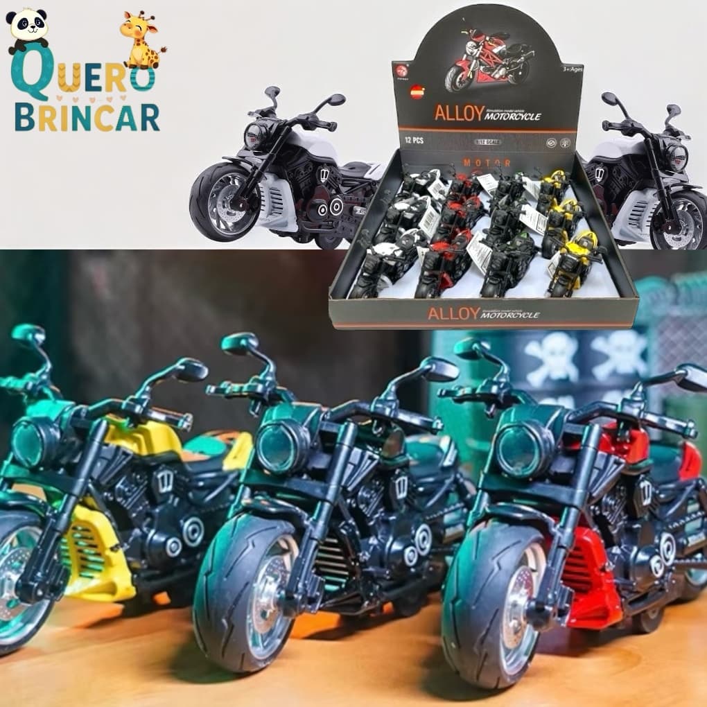 Miniatura moto Esportiva de Fricção em Metal – Brinquedo viral e Infantil Realista - Promoção.