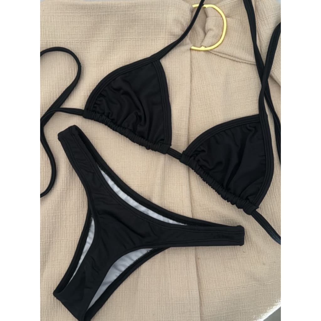 Conjunto de Biquíni Cortininha Asa Delta Fio Dental do P ao GG