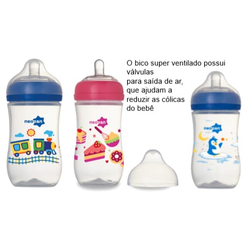 MAMADEIRA ANTI CÓLICA - BICO SUPER VENTILADO - BICO CONVENCIONAL