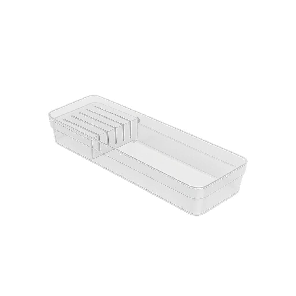 Organizador de Gaveta Porta Facas 5 Divisorias Transparente ou Cinza Acrilico Resistente